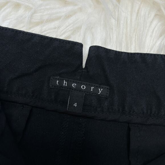 THEORY Black Bennie Shorts Womens Size 4 Summer Comfort Casual Basics Capsule - Picture 4 of 5